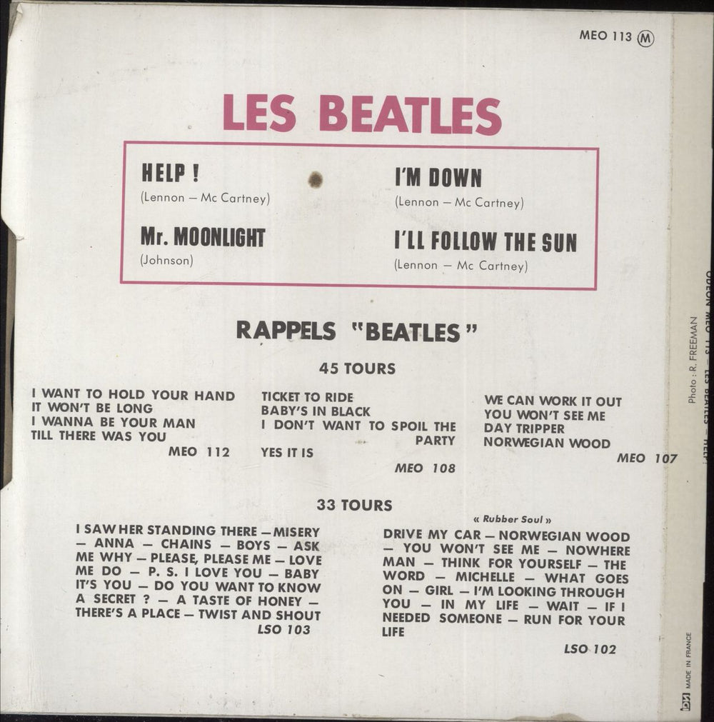 The Beatles Help! EP - 3rd French 7" vinyl single (7 inch record / 45)