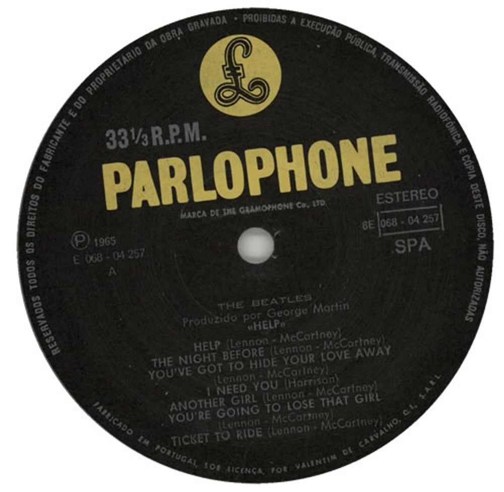 The Beatles Help Portugese vinyl LP album (LP record) BTLLPHE207111