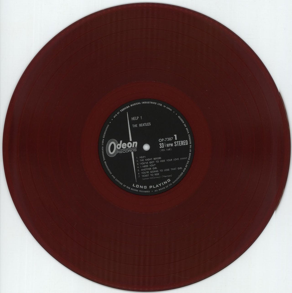 The Beatles Help! - Red Vinyl - Complete Japanese vinyl LP album (LP record) BTLLPHE359882