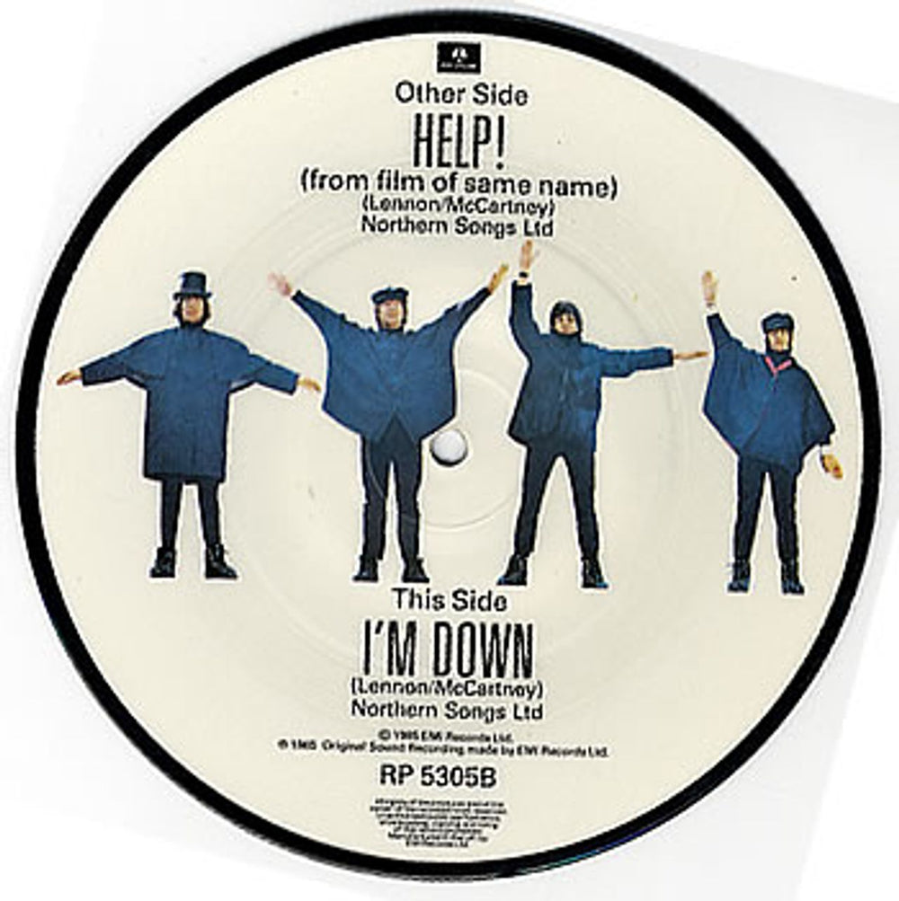 The Beatles Help UK 7" vinyl picture disc (7 inch picture disc single) BTL7PHE02378