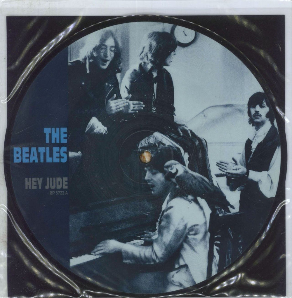 The Beatles Hey Jude + Insert UK 7" vinyl picture disc (7 inch picture disc single) RP5722