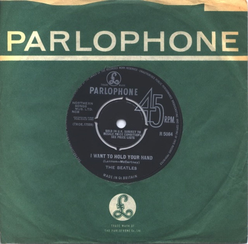 The Beatles I Want To Hold Your Hand - 2nd UK 7" vinyl single (7 inch record / 45) R5084