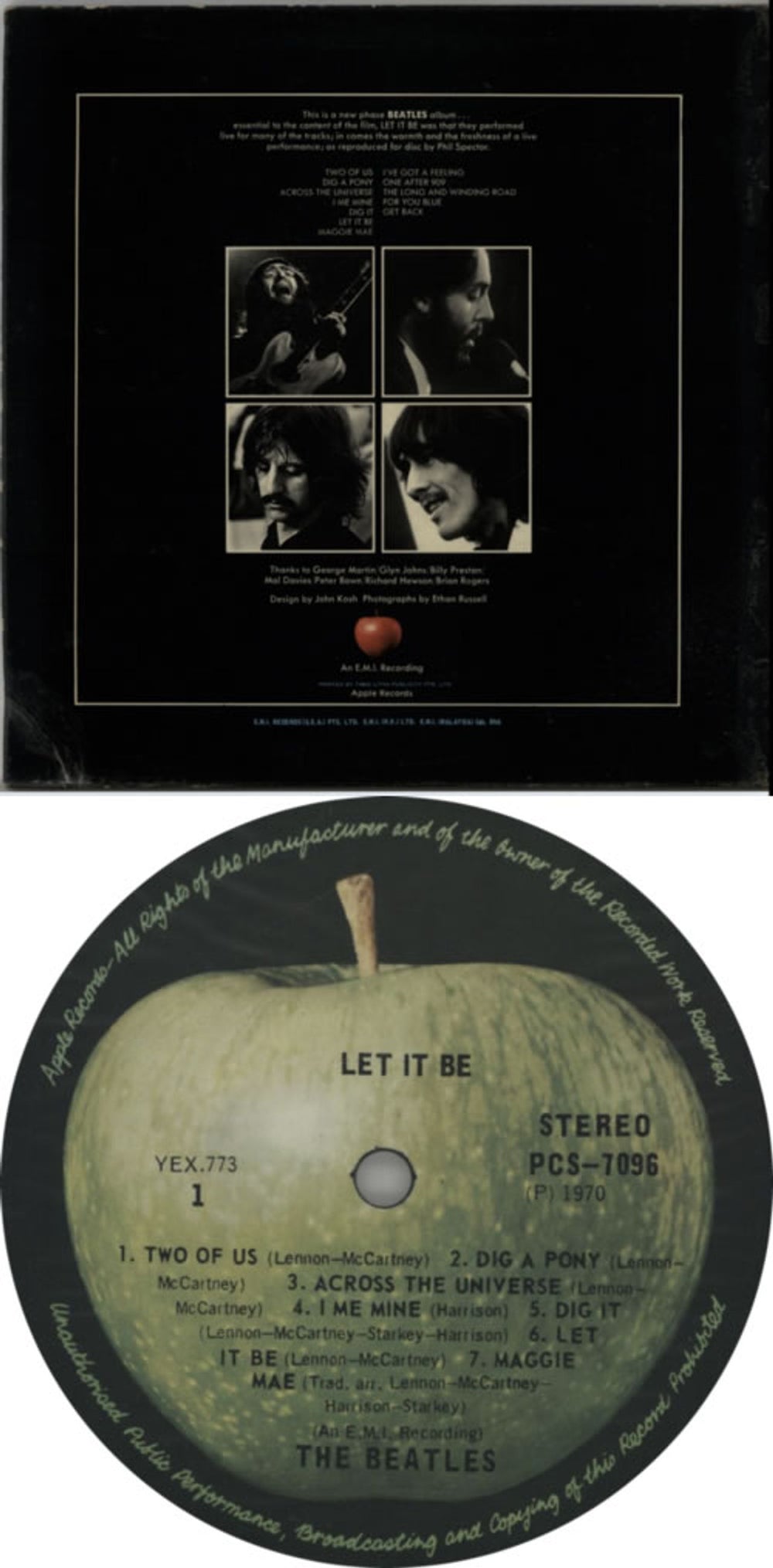 The Beatles Let It Be Singapore vinyl LP album (LP record) BTLLPLE615556