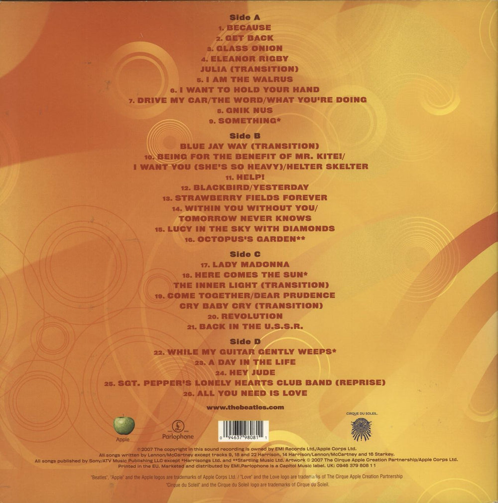 The Beatles Love UK 2-LP vinyl record set (Double LP Album) 094637980811