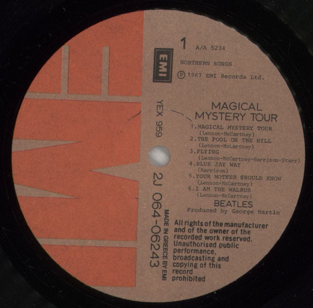 The Beatles Magical Mystery Tour Greek vinyl LP album (LP record) BTLLPMA595305