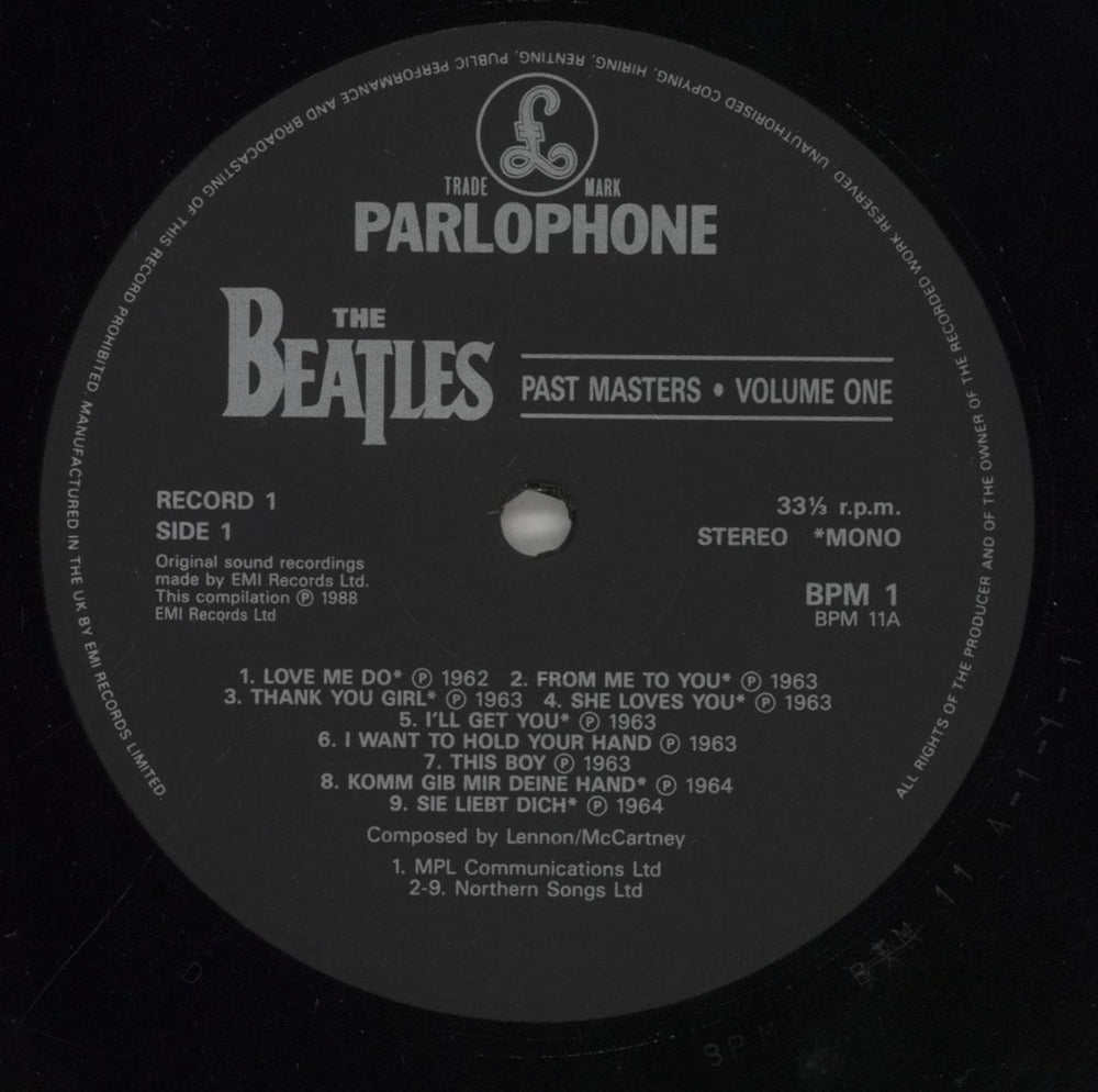 The Beatles Past Masters - Volumes One & Two - EX UK 2-LP vinyl record set (Double LP Album) BTL2LPA272300