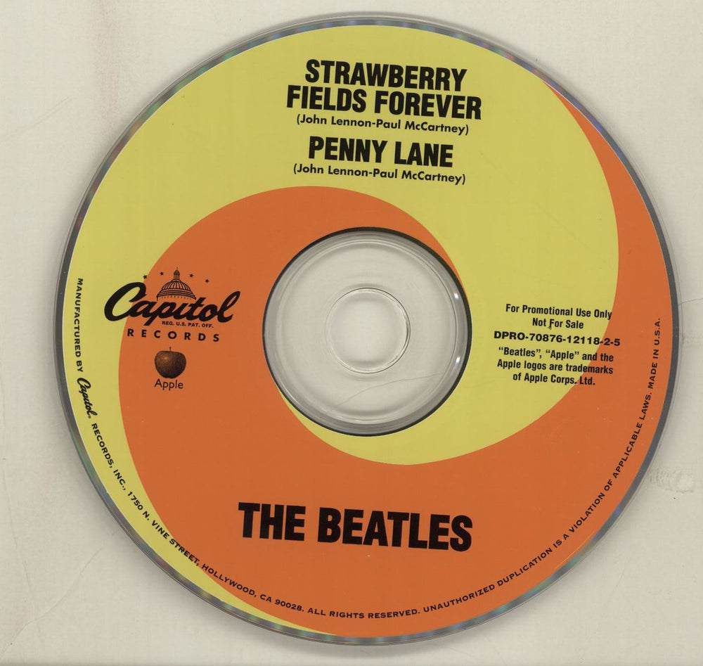 The Beatles Strawberry Fields Forever US Promo CD single (CD5 / 5")