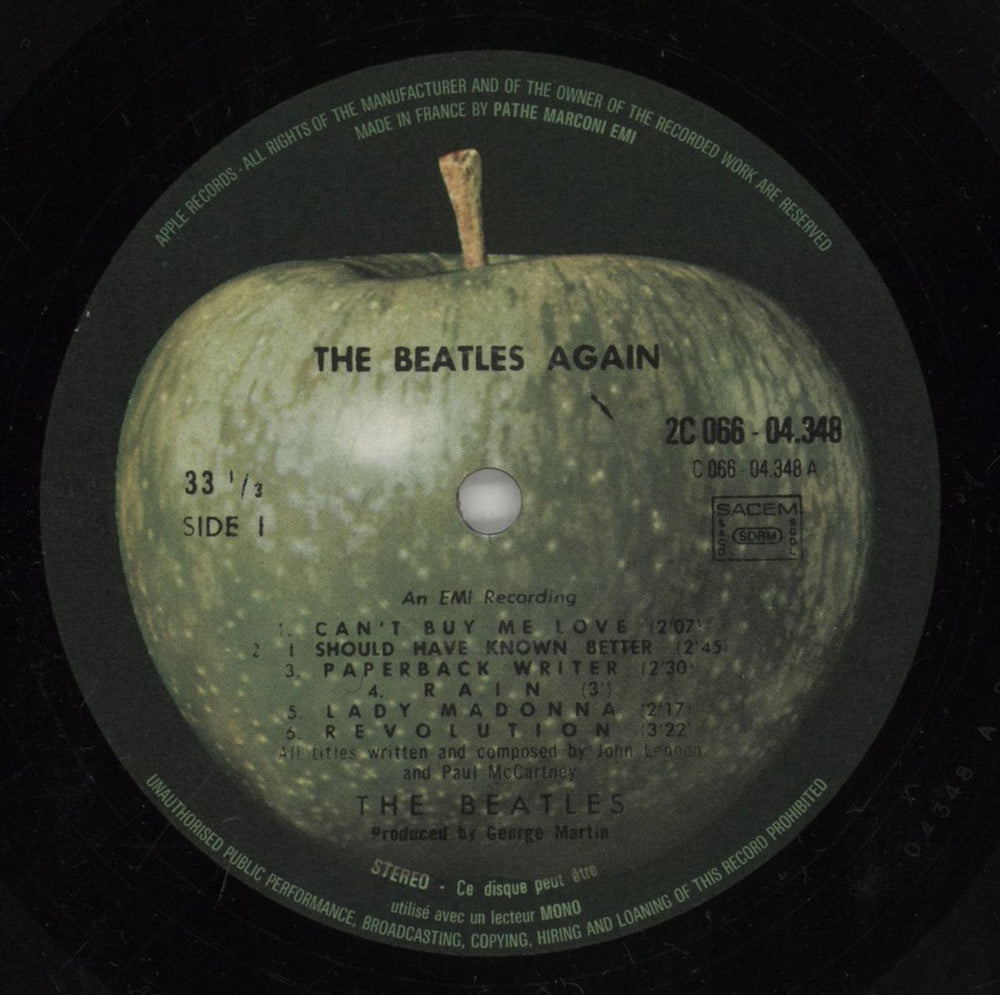The Beatles The Beatles Again French vinyl LP album (LP record) BTLLPTH862158