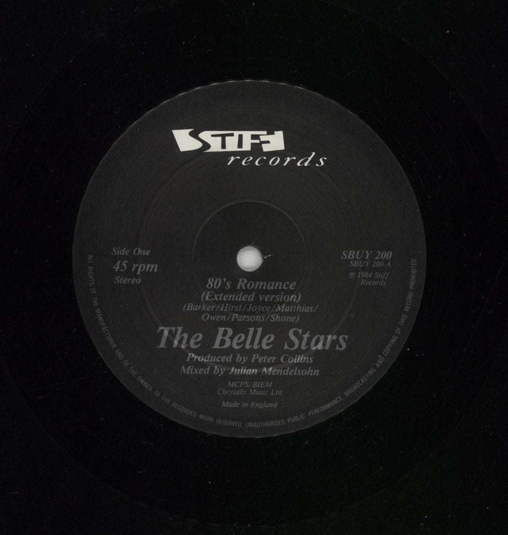 The Belle Stars 80's Romance UK 12" vinyl single (12 inch record / Maxi-single) BST12SR655537