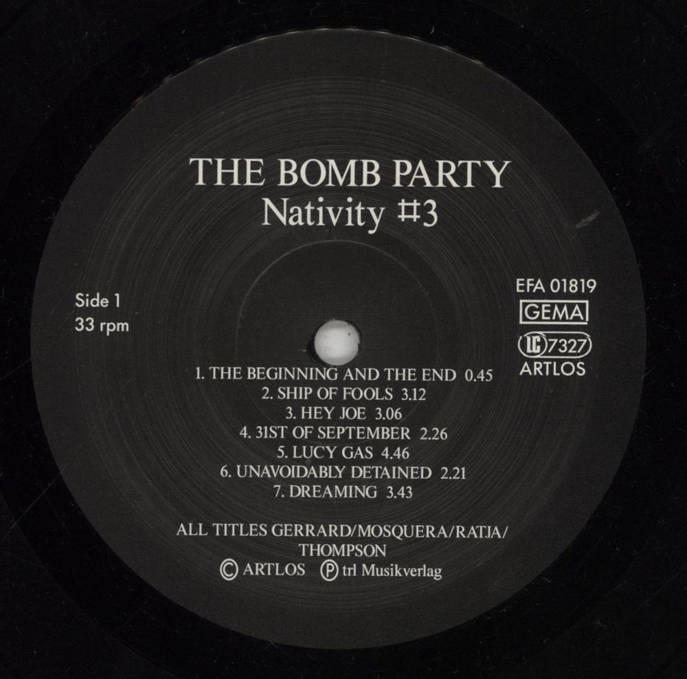 The Bomb Party Nativity #3 German vinyl LP album (LP record) T\PLPNA856497