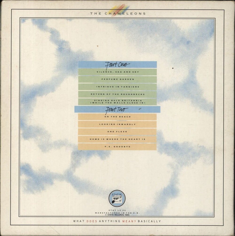 The Chameleons What Does Anything Mean? Basically - VG UK vinyl LP album (LP record)