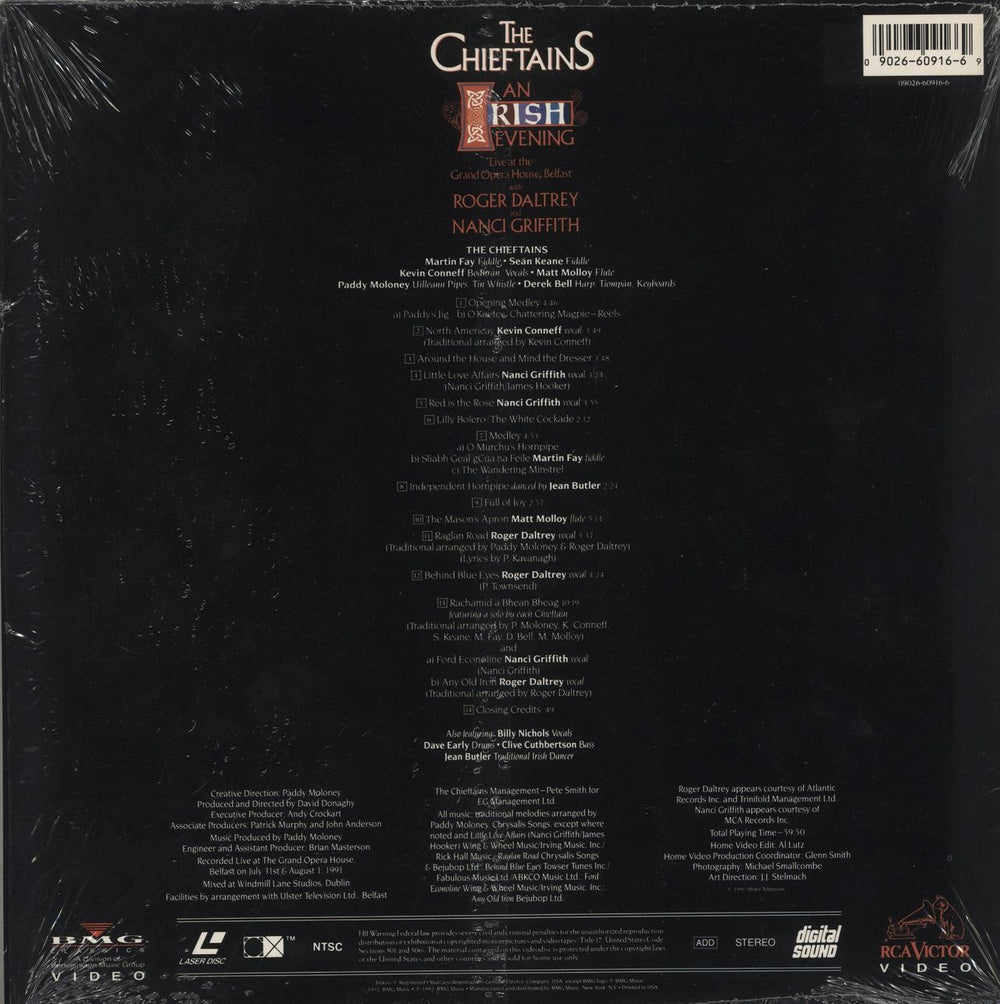 The Chieftains An Irish Evening - Shrink US laserdisc / lazerdisc 090266091669