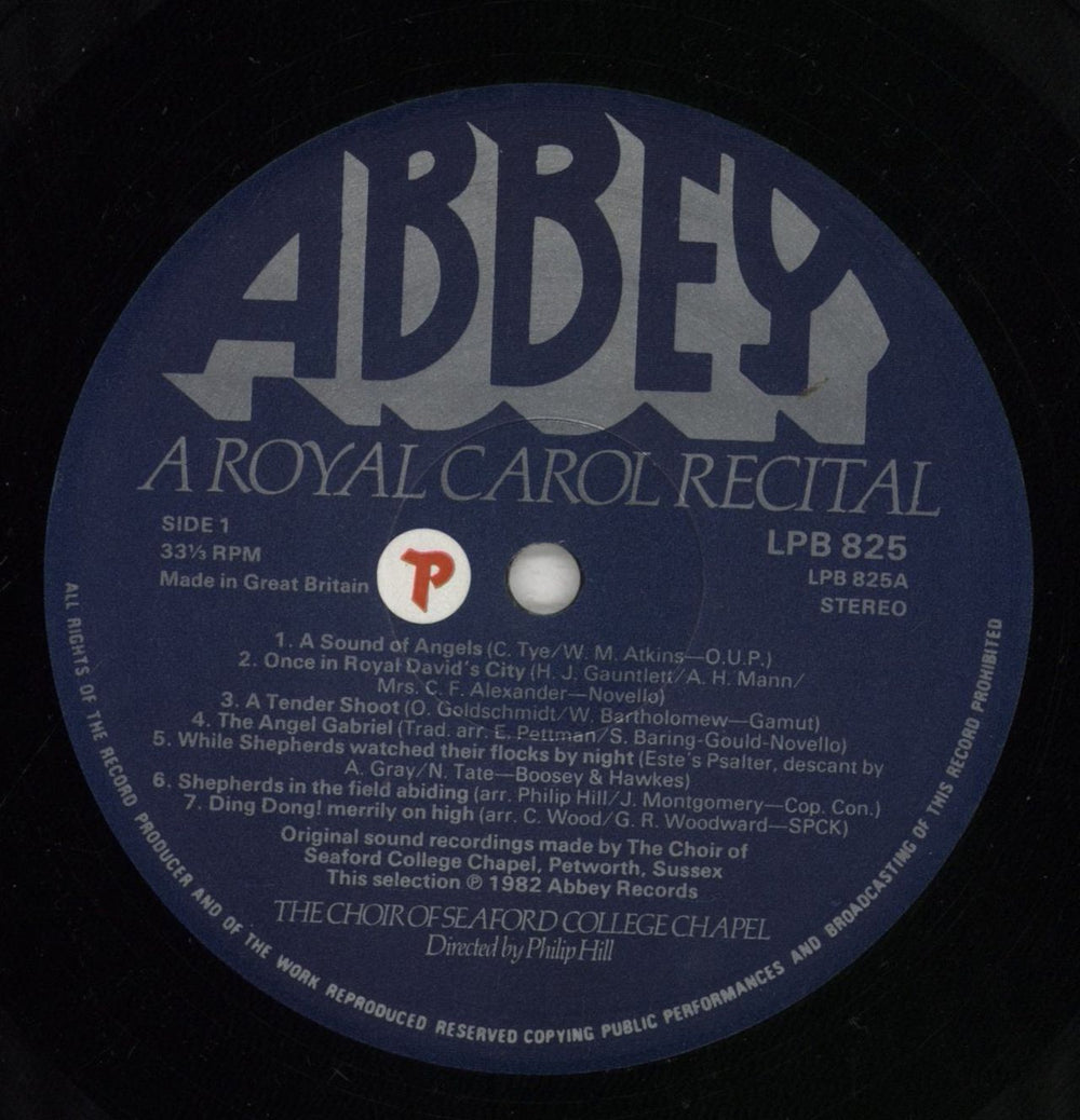 The Choir Of Seaford College Chapel A Royal Carol Recital UK vinyl LP album (LP record) YVULPAR856421