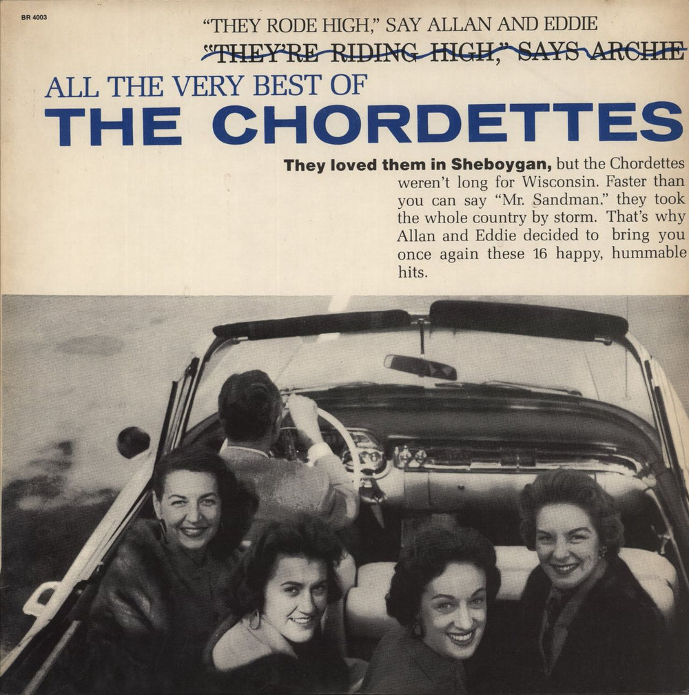 The Chordettes All The Very Best Of The Chordettes New Zealand vinyl LP album (LP record) BR-4003