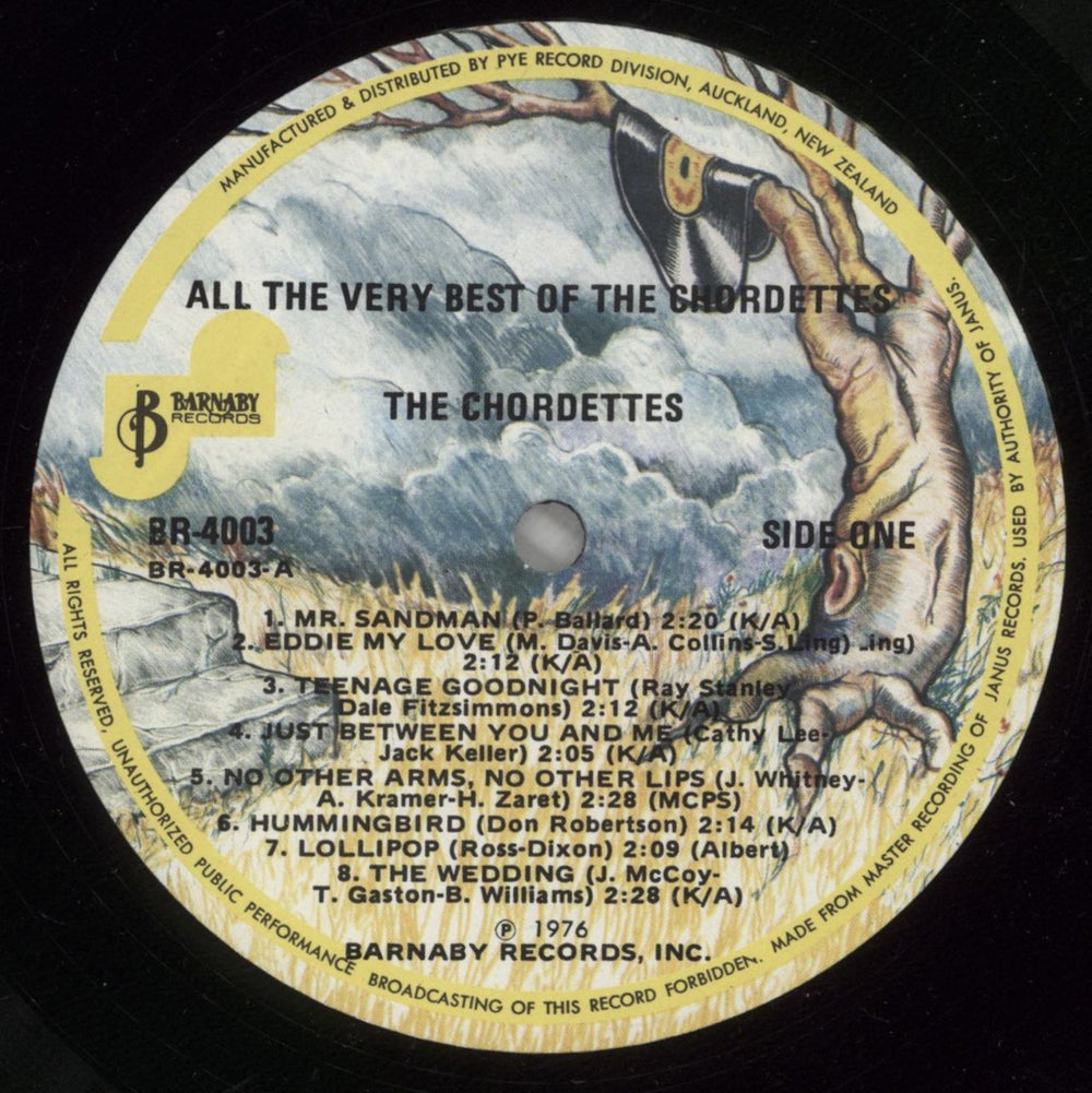 The Chordettes All The Very Best Of The Chordettes New Zealand vinyl LP album (LP record) VJ-LPAL875942