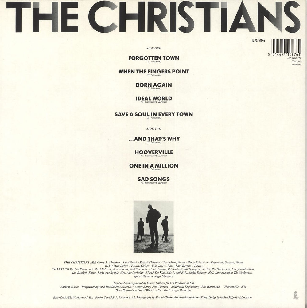 The Christians The Christians - White Hype Sticker UK vinyl LP album (LP record) 5014474108761