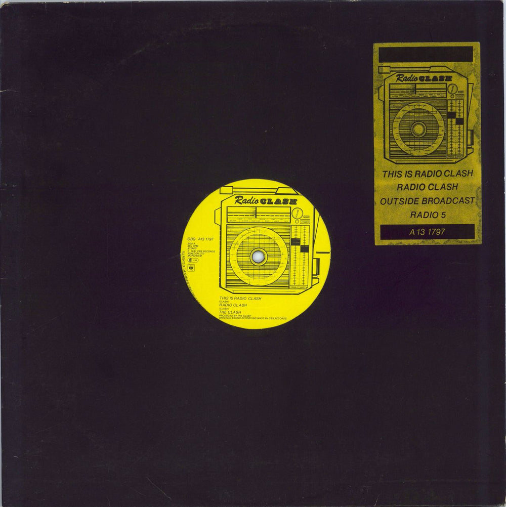 The Clash This Is Radio Clash - Hype Sticker - EX UK 12" vinyl single (12 inch record / Maxi-single) A13-1797