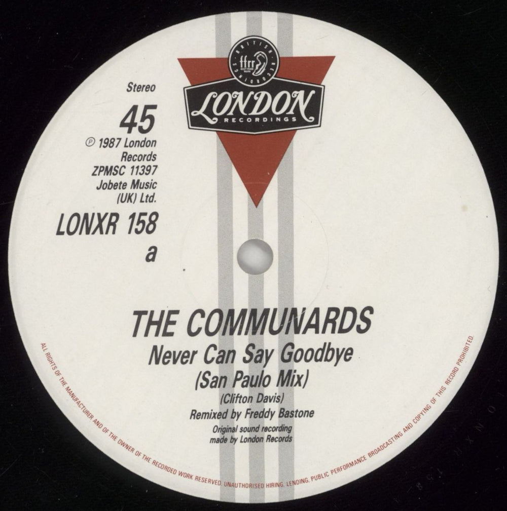 The Communards Never Can Say Goodbye - Remix UK 12" vinyl single (12 inch record / Maxi-single) COM12NE27400