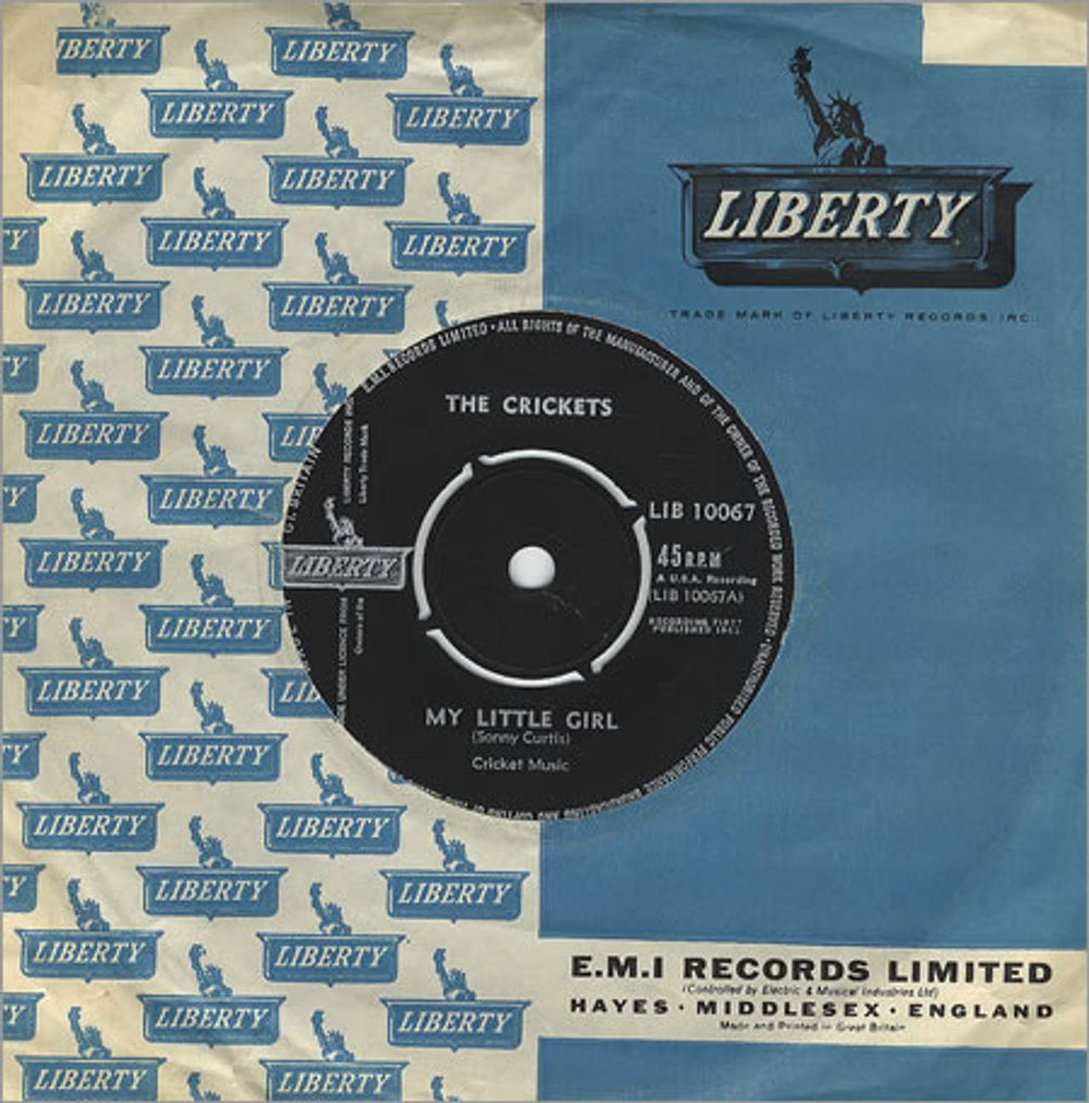 The Crickets My Little Girl - 1st UK 7" vinyl single (7 inch record / 45) LIB10067