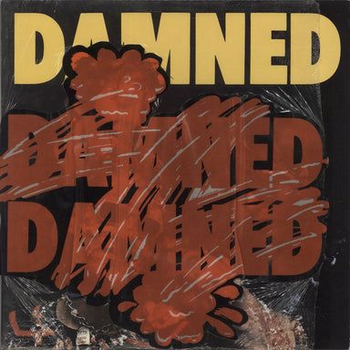 The Damned Damned Damned Damned - Hot Rods sleeve + Front Sticker UK vinyl LP album (LP record) SEEZ1