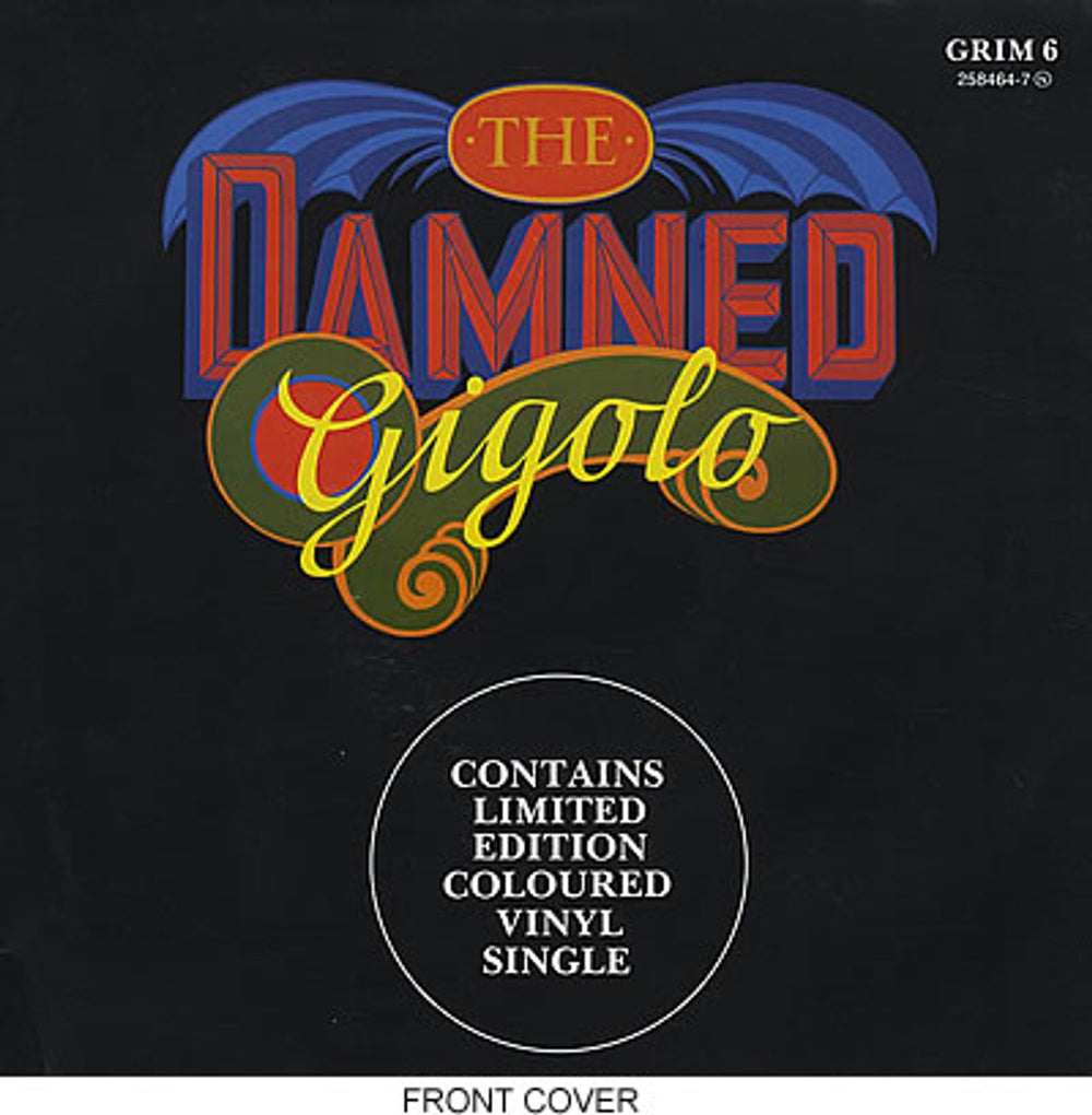 The Damned Gigolo - Blue Vinyl + Poster Sleeve UK 7" vinyl single (7 inch record / 45) GRIM6