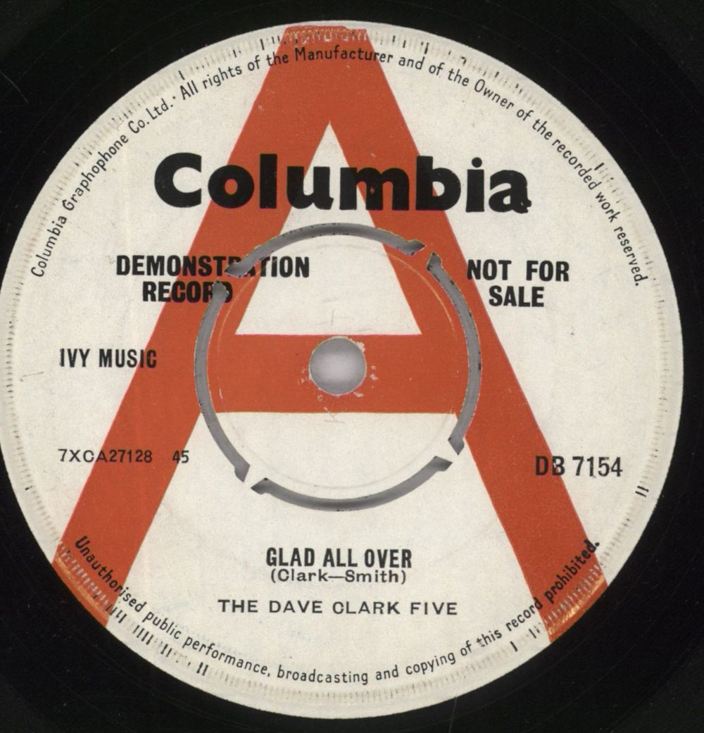 The Dave Clark Five Glad All Over - A-Label UK Promo 7" vinyl single (7 inch record / 45) DVC07GL479669