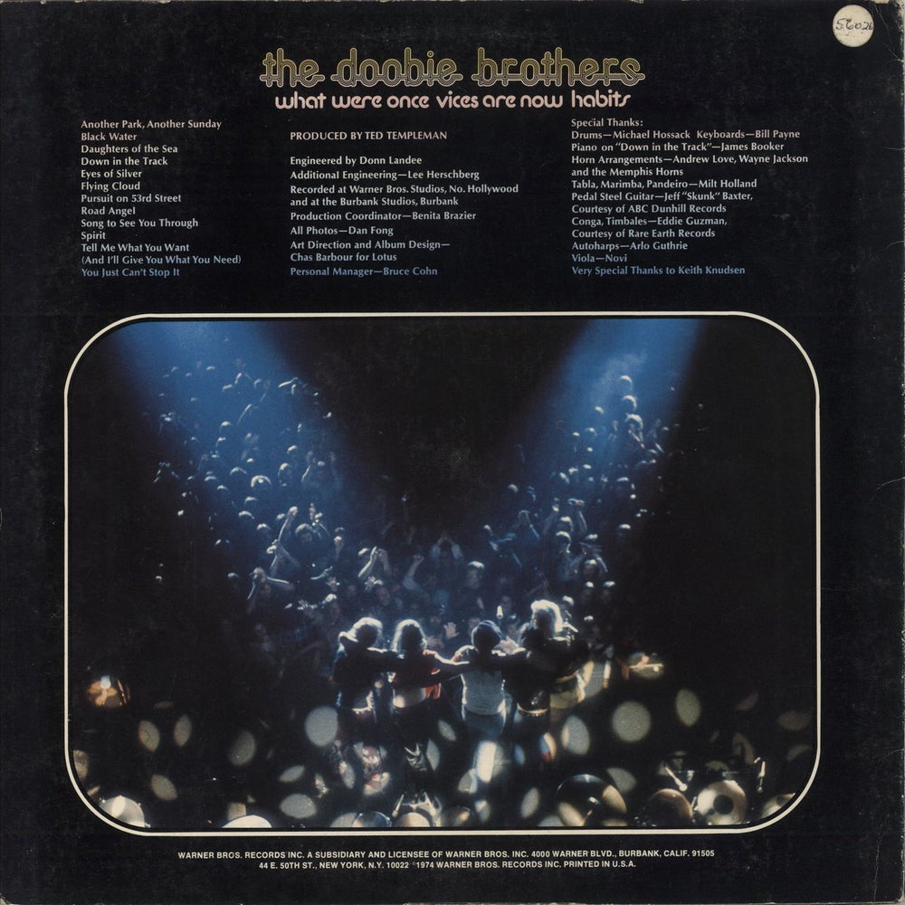 The Doobie Brothers What Were Once Vices Are Now Habits US vinyl LP album (LP record)