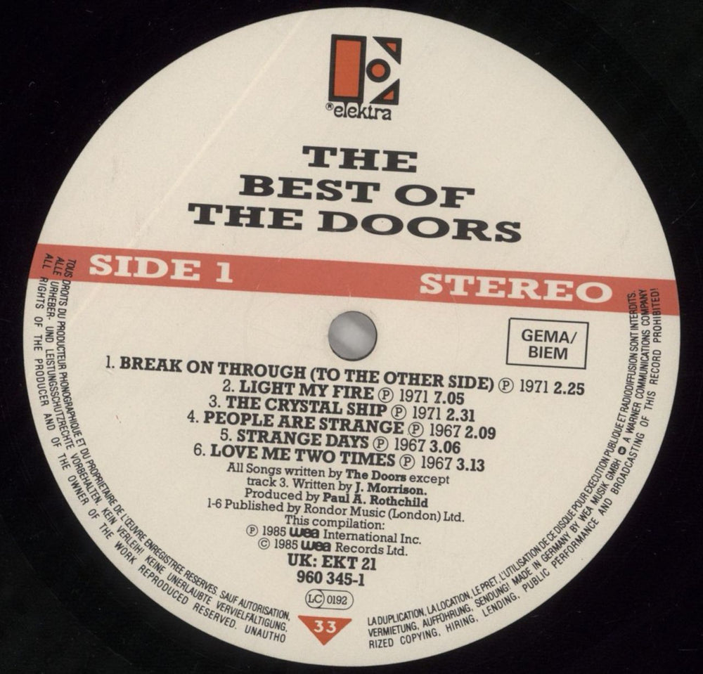 The Doors The Best Of The Doors - EX UK 2-LP vinyl record set (Double LP Album) DOR2LTH570033