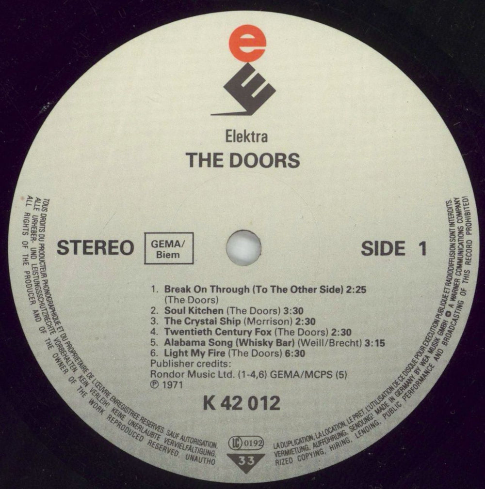 The Doors The Doors - Grey label UK vinyl LP album (LP record) DORLPTH606625