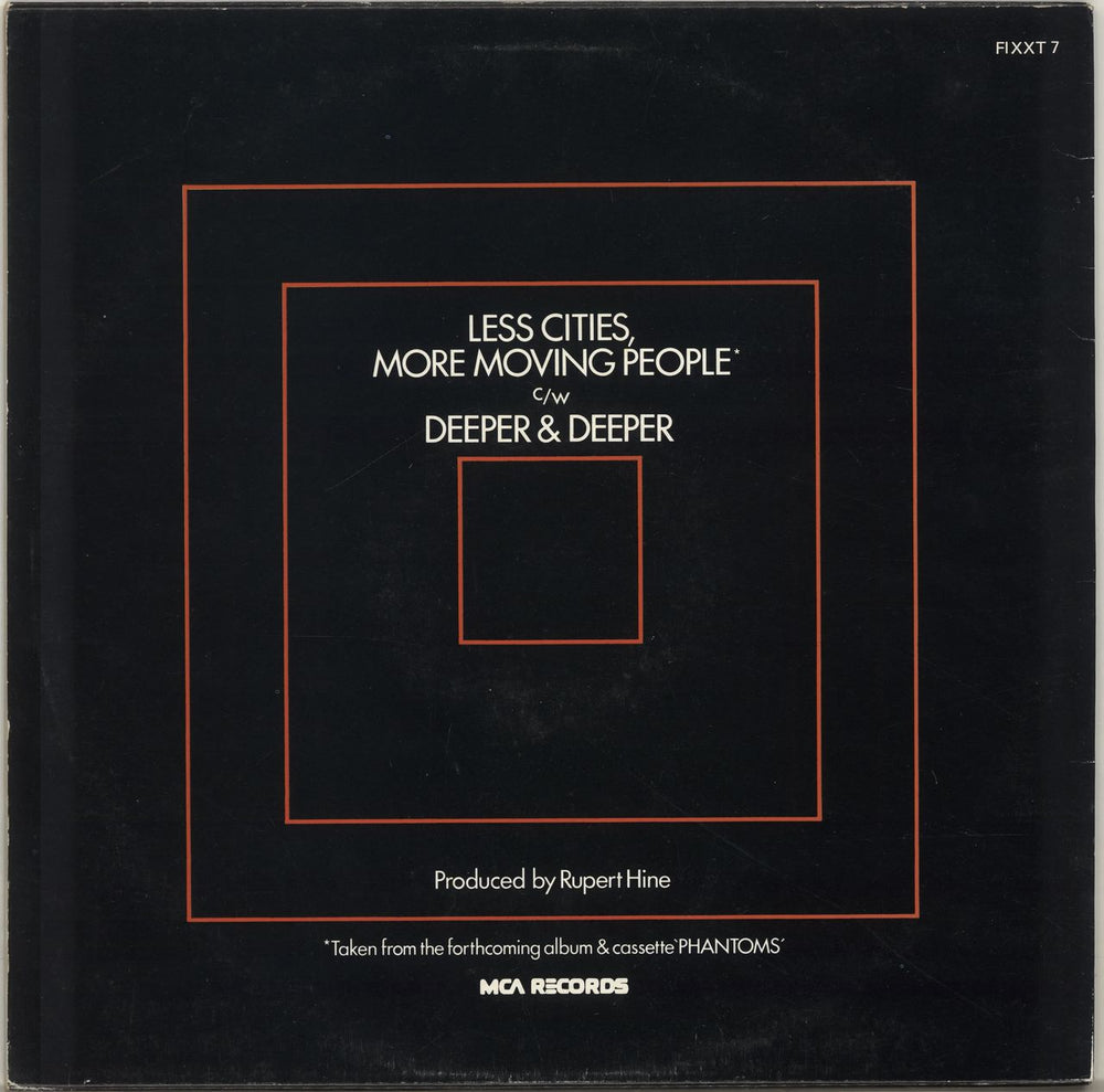 The Fixx Less Cities, More Moving People UK 12" vinyl single (12 inch record / Maxi-single)