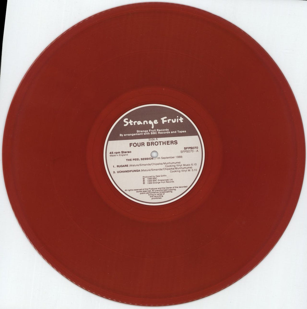 The Four Brothers The Peel Sessions - Red Vinyl UK 12" vinyl single (12 inch record / Maxi-single) 4-B12TH499561