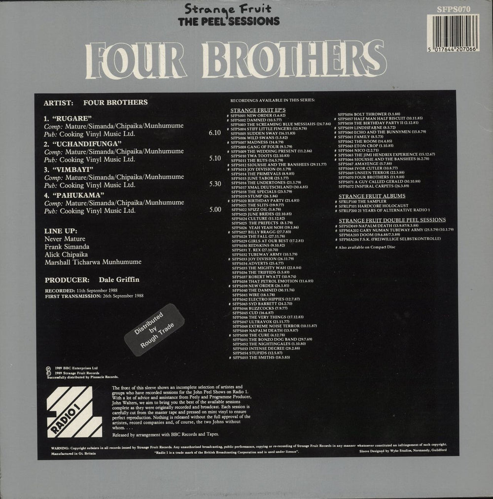 The Four Brothers The Peel Sessions - Red Vinyl UK 12" vinyl single (12 inch record / Maxi-single) 5017644207066