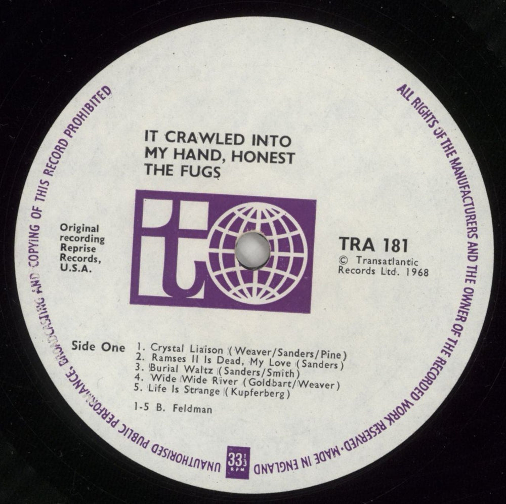 The Fugs It Crawled Into My Hand, Honest UK vinyl LP album (LP record) TFGLPIT330387