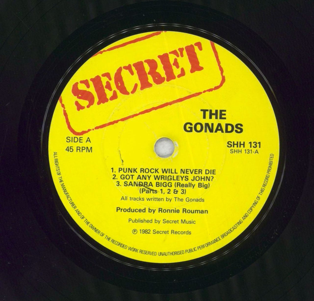 The Gonads Pure Punk For Row People UK 7" vinyl single (7 inch record / 45)