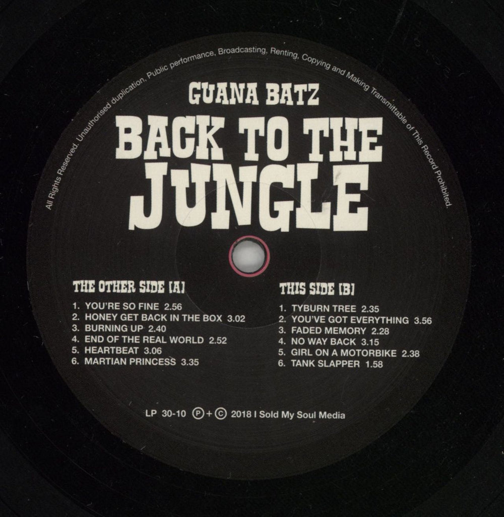 The Guana Batz Back To The Jungle German vinyl LP album (LP record) GVELPBA867215