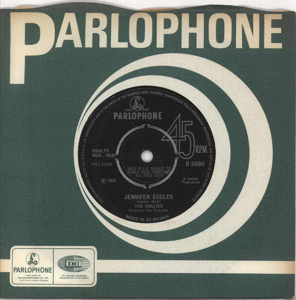 The Hollies Jennifer Eccles - 4pr UK 7" vinyl single (7 inch record / 45) R5680