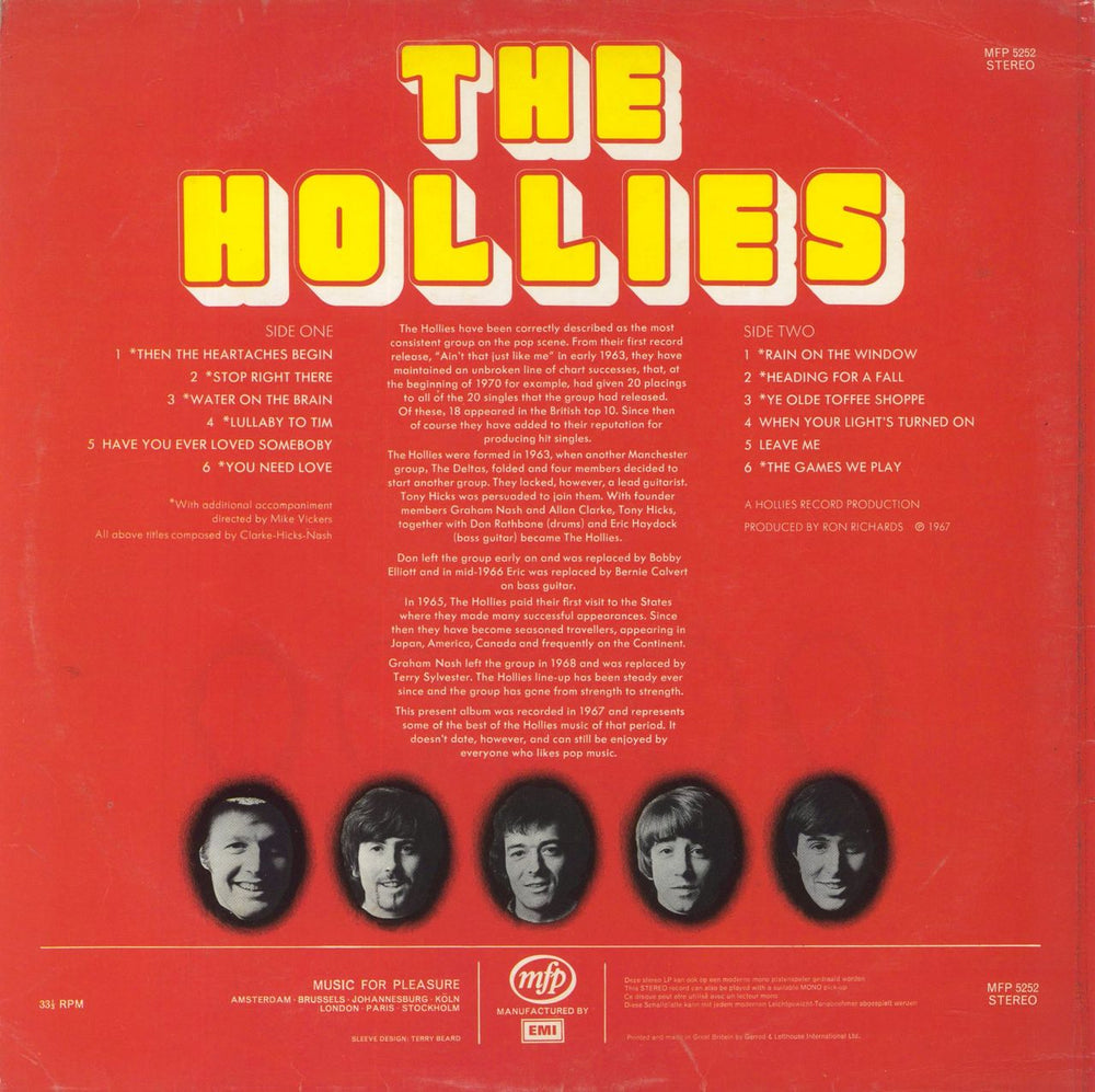 The Hollies The Hollies UK vinyl LP album (LP record)