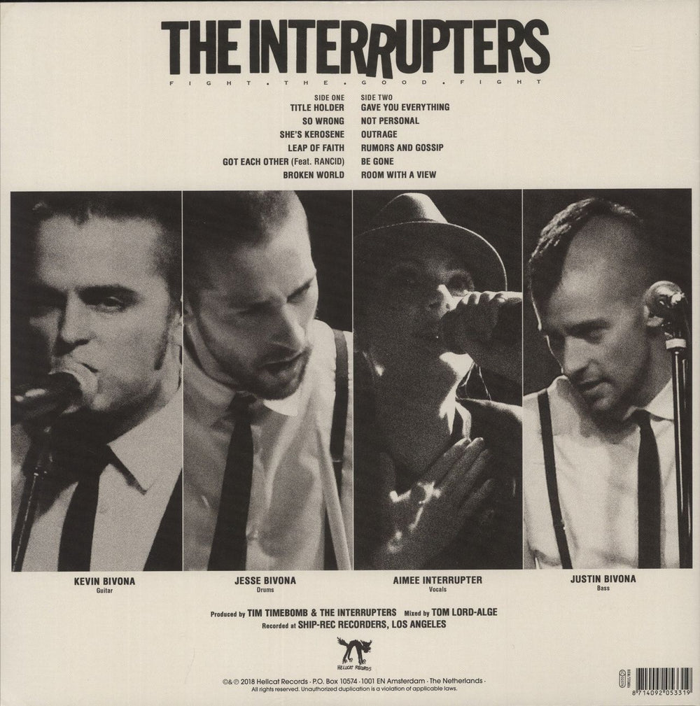 The Interrupters Fight The Good Fight Black - Black/Bone Split Vinyl UK vinyl LP album (LP record) 8714092053012