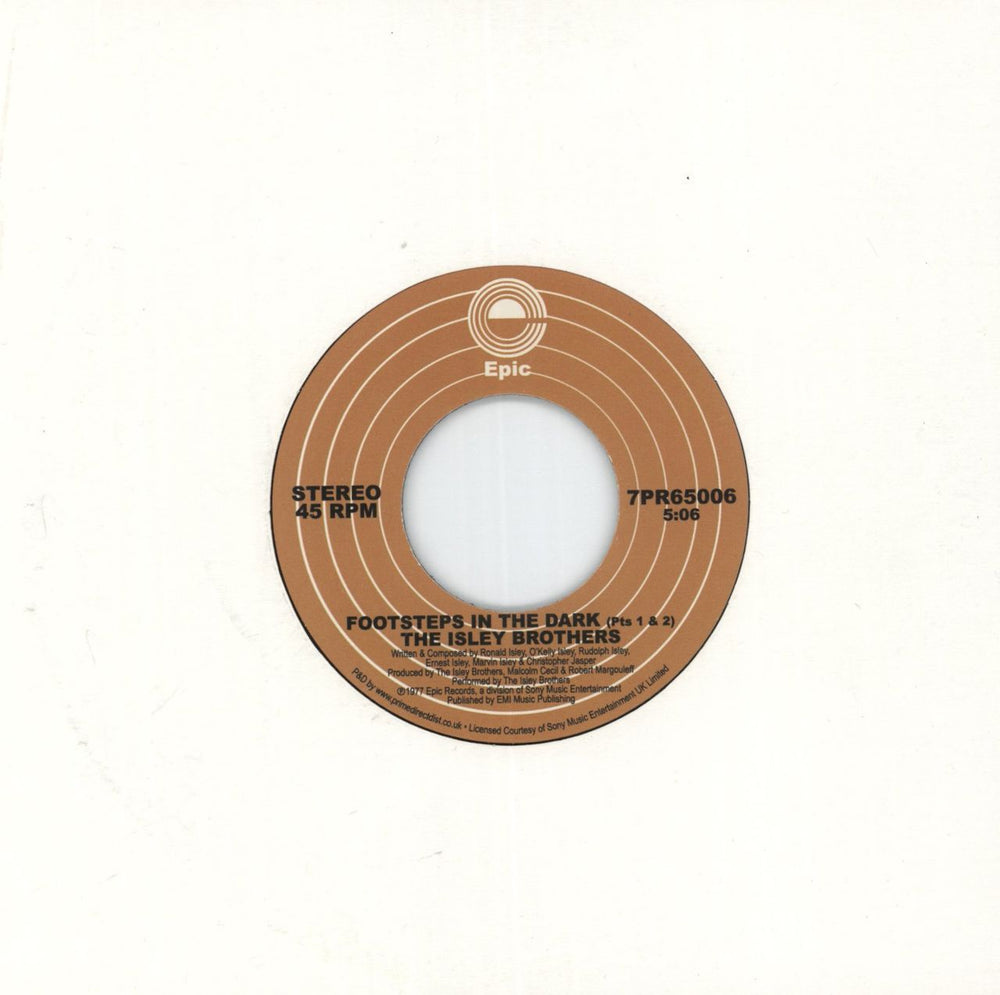 The Isley Brothers Footsteps In The Dark [Part 1 & 2] / Between The Sheets - RSD19 UK 7" vinyl single (7 inch record / 45) 5060202593682