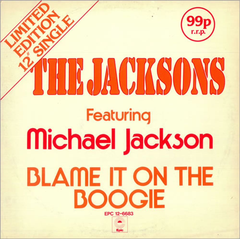 The Jackson Five Blame It On The Boogie UK 12" vinyl single (12 inch record / Maxi-single) EPC12-6683