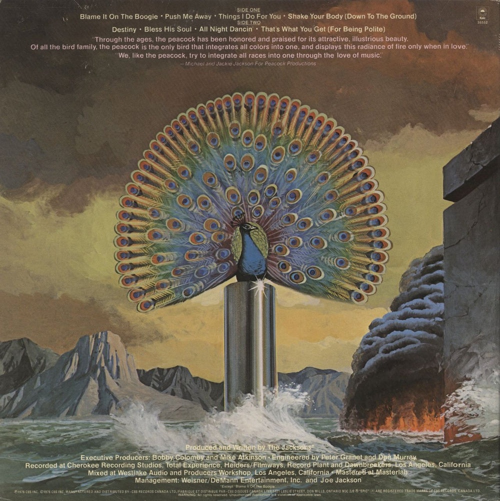 The Jackson Five Destiny Canadian vinyl LP album (LP record)