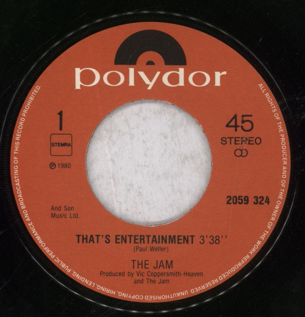 The Jam That's Entertainment - EX Dutch 7" vinyl single (7 inch record / 45) JAM07TH212483