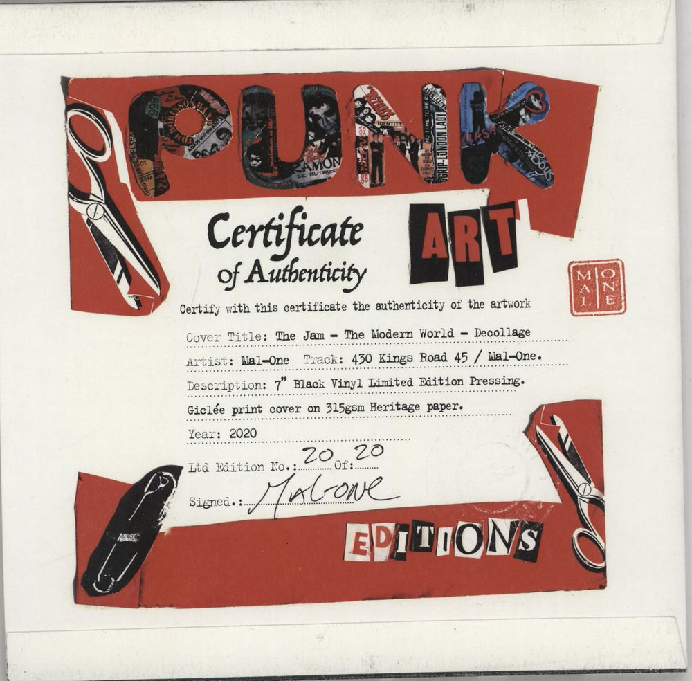 The Jam The Modern World - Punk Art Sleeve UK 7" vinyl single (7 inch record / 45) JAM07TH757455