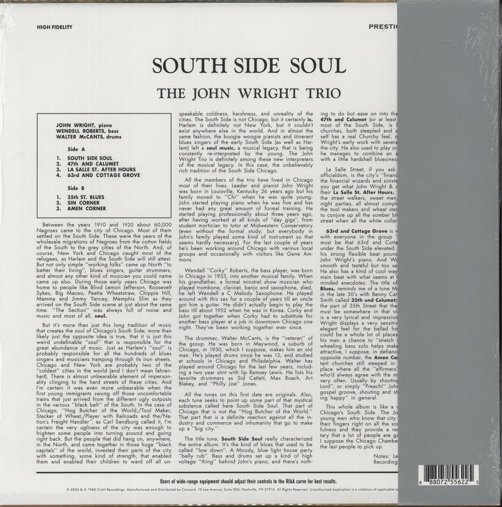 The John Wright Trio South Side Soul - 180g UK vinyl LP album (LP record) 888072556225