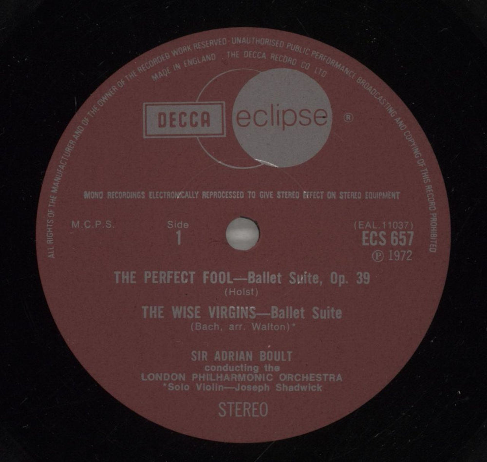 The London Philharmonic Orchestra The Perfect Fool / The Wise Virgins / Horoscope UK vinyl LP album (LP record) XIZLPTH527111