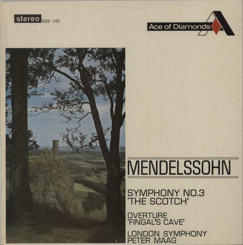 The London Symphony Orchestra Mendelssohn - Symphony No. 3 'The Scotch', Overture 'Fingal's Cave' UK vinyl LP album (LP record) SDD145