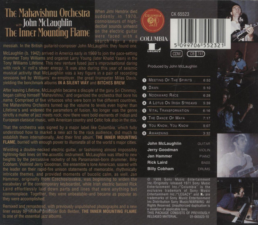 The Mahavishnu Orchestra The Inner Mounting Flame UK CD album (CDLP) 5099706552321