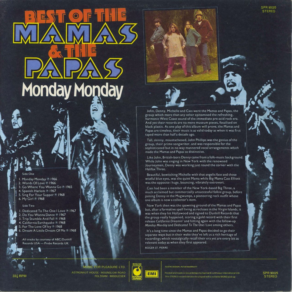The Mama's And The Papa's Monday Monday: Best Of The Mama & The Papas UK vinyl LP album (LP record)