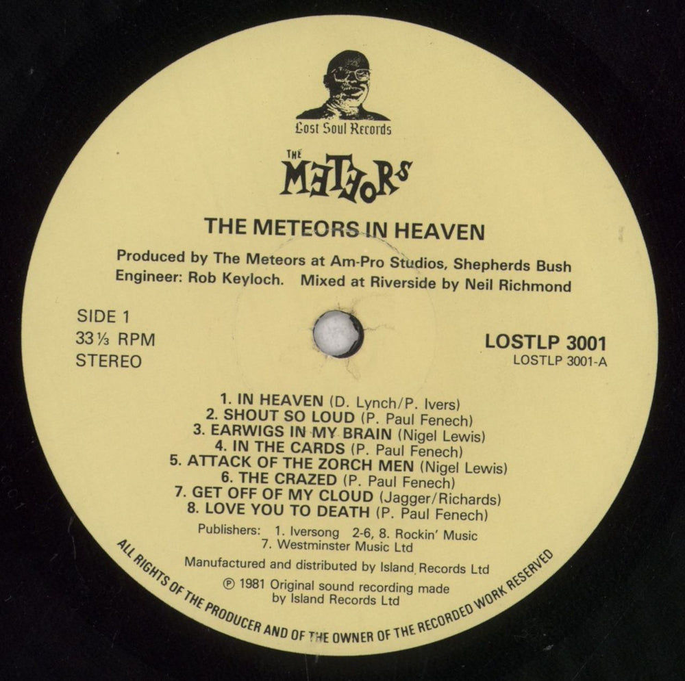 The Meteors (80s) In Heaven - 1st UK vinyl LP album (LP record) TEOLPIN552007