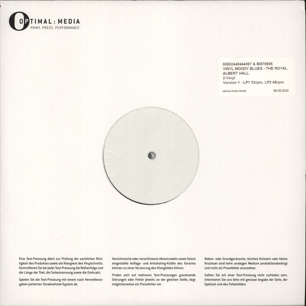 The Moody Blues The Royal Albert Hall Concert: Dec. 1969 - Sealed UK 2-LP vinyl record set (Double LP Album) 484440-9